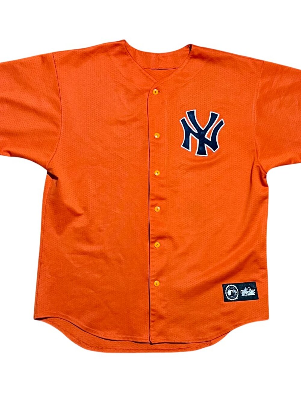 New York Yankees Vintage 90s Majestic Orange Baseball Jersey, Men's 2XL